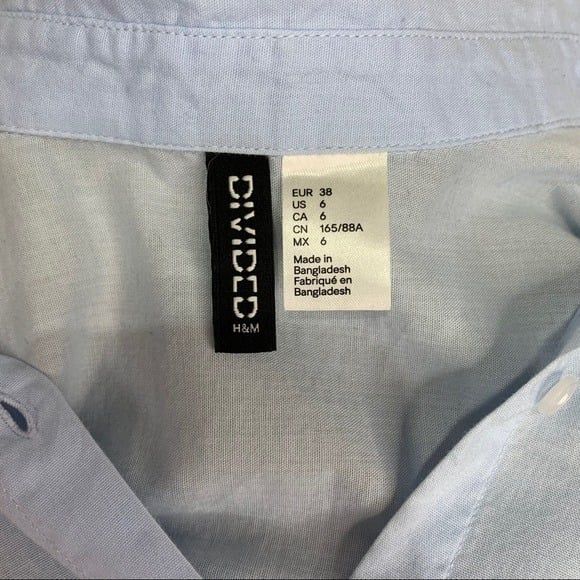 H&M Blue Lightweight Button Down Size 6 cotton - Picture 5 of 11